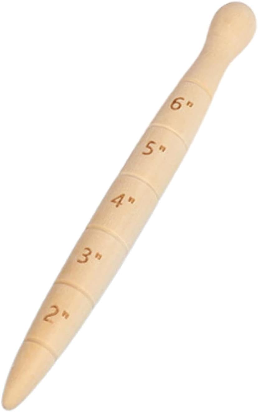 Wooden Seed Dibber with Measurement Handheld Save Time Ergonomic Round Handle Quick Efficient Seed Planter Tool Tapered Gauge