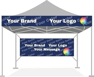 Customizable Canopy Tent Banner and Optional Valance, 4 ft, Add Your Brand and Logo (Custom, Banner Only)