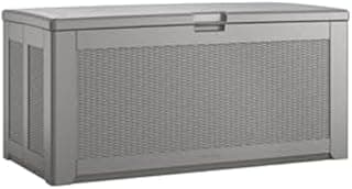 Rubbermaid Extra Large Resin Outdoor Storage Deck Box (134 Gal), Weather Resistant, Gray, Deck Organization for Home/Backyard/Pool Chemicals/Toys/Garden Tools/Porch/Patio Cushions