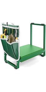 FLINTER Rolling Garden Work Seat with Wheels, Heavy Duty Gardenning Cart with Seat - Garden Rolling Cart Stools w/Wheels for Seniors