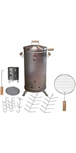 (50 Pound) Stainless Steel Barrel Charcoal Smoker – Ultimate BBQ for Wood & Charcoal Grilling – Perfect for Smokers, Barbeque Grill Enthusiasts & Outdoor Cooking, Vertical Smoker.