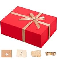 LIFELUM Gift Box 13''x10''x5'' Large Black Mother's Day Gift Boxes with Magnetic Lids Luxury Gifts Box for Mom Groomsman Proposal Contains Card, Ribbon, Filler Birthday Gift Packging