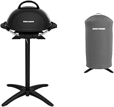 George Foreman Indoor/Outdoor Electric Grill (15-Serving) and George Foreman GFA0240RDCG Round Grill Cover