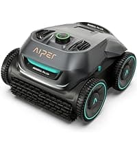 AIPER Cordless Robotic Pool Cleaner, Pool Vacuum with Self-Parking Technology, Portable, Ideal for Above-Ground Flat Pool up to 40 Feet, Grey