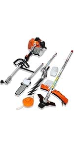 33cc 2-Cycle Gas Multi-Trimmer | 4-in-1 String Trimmer w/Rotatable Pole Saw, Weed Eater Weed Wacker, Brush Cutter & Hedge Trimmer Gas for Lawn, Yard, Garden Care, All-in-one Garden Tool