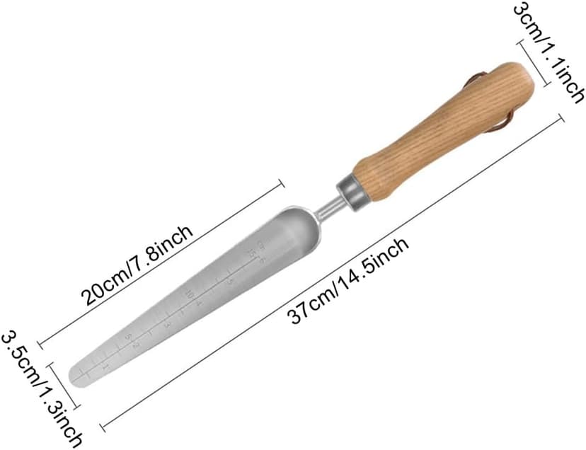 Seeding Widger, Stainless Steel Garden Planting Trowel with Scale, Long Narrow Hand Shovel for Planting Weeding Digging Fertilizer
