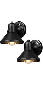 Brightever LED Outdoor Wall Lights, 10W 3000K/4000K/6500K Selectable, 800LM High Brightness Black Exterior Light Fixture with Clear Glass Shade, Waterproof Outdoor Wall Lanterns for Patio, 1 Pack