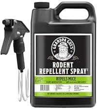 Grandpa Gus's Rodent Repellent Spray with Sprayer, Natural Peppermint & Cinnamon Oils Repel Mice and Stop Rats, 1 Gallon (Pack of 1)
