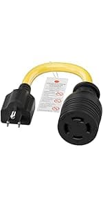 NEMA 5-15P to L14-30R Power Adapter Cord, WINXUS Household 15Amp to Generator Lock in 30Amp Adapter Cord, 3 Prong to 4 Prong Generator Transfer Switch Converter, STW 12AWG,1FT
