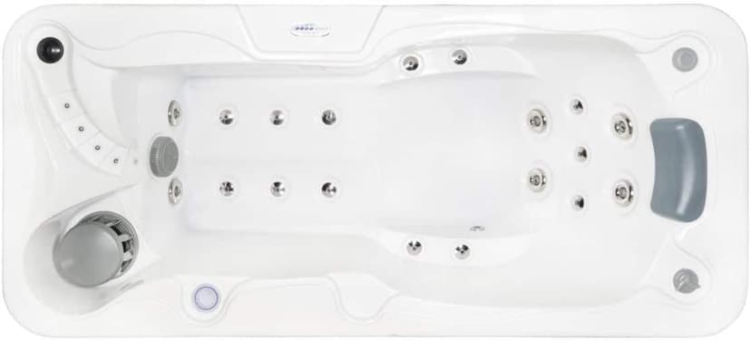 Hudson Bay HBSL 1-Person Hot Tub with 19 Therapy Jets and Digital Controls – White Acrylic Interior and Mocha Exterior Cabinet - Ideal for Indoor/Outdoor - Small and Portable Spa