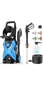Electric Pressure Washer, 5000PSI 4.0GPM Heavy Duty Power Washer with 33 FT Extension Hose, 4 Quick Connect Nozzles and Foam Cannon for Cars/Fences/Driveways/Patios/Home Cleaning, Green