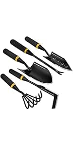 Garden Shovel - Heavy Duty Gardening Hand Trowel, Carbon Steel Garden Trowel with Rubberized Handle, Trowel Garden Tool for Diligent Farmer Soil Planting Digging Transplanting