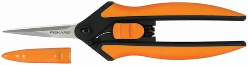 Fiskars Softouch Micro-Tip Pruning Snip, Non-Coated Blades, Orange/Black (399240-1003)