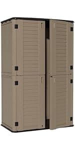 ZZM 4x2.5 FT Outdoor Storage Shed, Resin Waterproof Storage Cabinet for Garden Tools with Lockable Lid,Latch (Coffee)