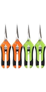 BEoffer 4 Pack Pruning Shears, 6.5 Inch Garden Scissors Gardening Hand Pruning Snips with Straight Stainless Steel Precision Blades for Gardening Flower Plant Precise Trimming and Pruning Maintenance