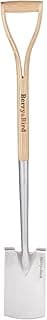 Garden Digging Spade, 41" Stainless Steel Square Border Spade, Heavy Duty European Shovel with D-Grip Handle, Traditional English Style Flat Shovel for Digging, Yard Work, Transplanting
