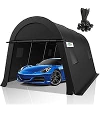 COBIZI Carport Canopy 12x20 Heavy Duty Portable Garage with Double Zippered Roll-up Doors & Vents, Large Space Car Canopy Car Tent Upgrade Waterproof for Cars, Boats, Trucks, Garden Tools, Gray