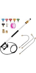 14" Pressure Washer Surface Cleaner with 4 Wheels-Stainless Steel Power Washer Accessories for Concrete Driveways Sidewalks Patios Cleaning (14 INCH Silver)