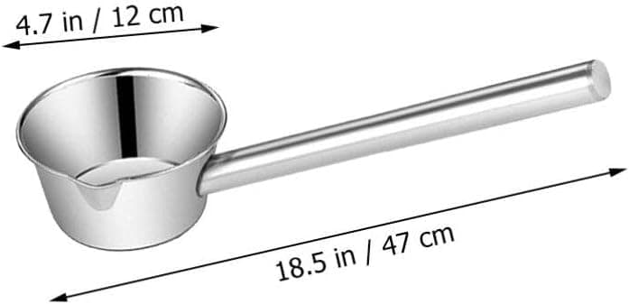 HEMOTON Stainless Steel Long Handle Water Ladle Kitchen Soup Ladle Bath Shampoo Ladle Scoop Cup Garden Ladle Metal Water Dipper with Pour Spout