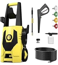 AgiiMan Electric Pressure Washer - 4800PSI Max 3.2 GPM Power Washer with 35FT Power Cord, 20FT Hose, Soap Tank, High Pressure Washer Electric Powerd Car Cleaning for Garden, Patios, Yard, Green