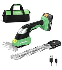 WORKPRO Cordless Grass Shear & Shrubbery Trimmer - 2 in 1 Handheld 7.2V Electric Grass Trimmer Hedge Shears/Grass Cutter Rechargeable Lithium-Ion Battery and Type-C Cable Included