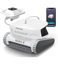 Poolmate Hydro 3 Robotic Pool Cleaner for Inground/Above Ground Pools, 150W Cordless Pool Vacuum, Max 200min Runtime, 4.1L Filter Basket, Auto Waterline/Wall Cleaning, Max 1076 sq.ft Coverage