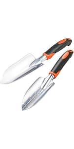 Garden Shovel Garden Hand Trowel, Heavy Duty Hand Shovel with Ergonomic Handle, Small Gardening Tools for Digging, Rust Resistant Gardening Spade Trowel Tools, Orange
