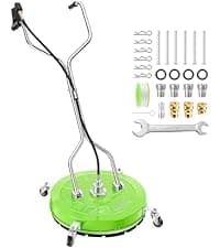 14" Pressure Washer Surface Cleaner with 4 Wheels - Stainless Steel Surface Cleaner for Pressure Washer Attachment for Concrete, Patio, Sidewalk, Deck and Driveways - PWS14