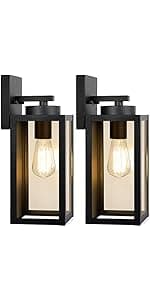 BesLowe Outdoor Wall Light Fixtures with Crystal Bubble Glass, Waterproof Exterior Sconces LED Wall Lanterns, Porch Lights Wall Mounted 10W 3000K Outside Lights for House Front Door Garage Entryway