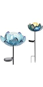 Solar Buddha Statue Outdoor Lights - Waterproof Garden Statue with Lotus, Meditation Zen Spiritual Room Decor for Yard, Patio, Buddha Statue for Home Garden Decor Indoor