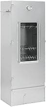 'vidaXL BBQ Oven Smoker with Wood Chips in Galvanized Steel - Outdoor Smoker for Meat, Fish, Sausages with Thermometer & Glass Window, Silver