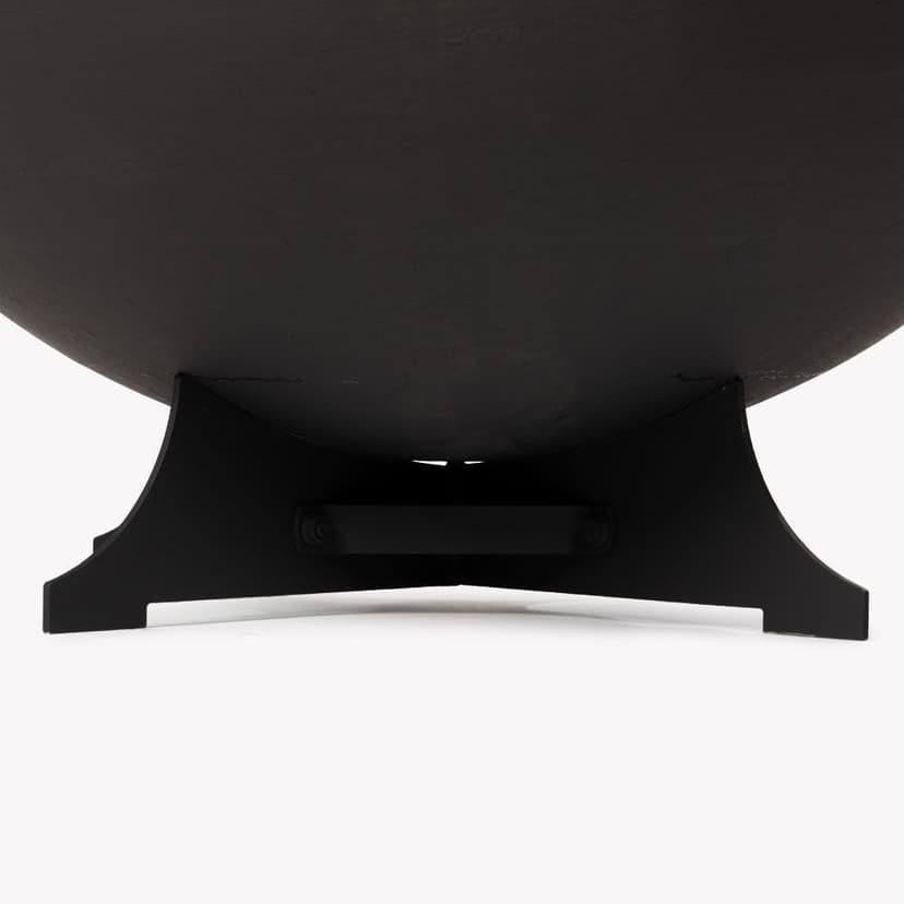 Ash & Ember 32in Hemisphere Fire Pit with Screen and Poker, Cast Iron High-Temperature Black Paint Fire Bowl, Wood Burning Backyard Fireplace, Portable Outdoor Firepit