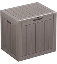KAMABOKO 31 Gallon Outdoor Storage Box, Resin Deck Boxes Indoor and outdoor, Waterproof Storage Box Lockable Lid for Garden Tools, Package Delivery, Pool Supplies, Patio Cushions, Grey