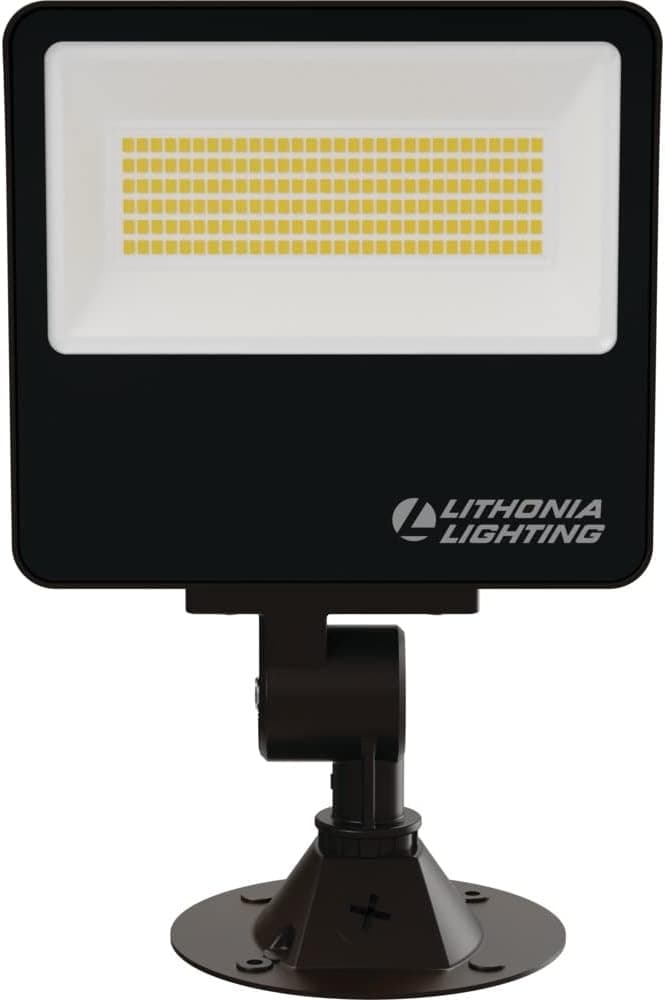 Lithonia Lighting Outdoor LED Floodlight, Adjustable Lumen Output, 3000K/4000K/5000K Switchable Color Temperature, Knuckle or Yoke Mount, Bronze (ESXF2 ALO SWW2 KY DDB M2)