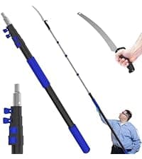 26FT Reach Pole Saws for Tree Trimming, Manual Pruning Pole Saw with 5-20FT Telescoping Extension Pole, Tree Pruner Tree Trimmer with 19" 3X Detachable Saw for Yard Garden Trees Palms Shrubs