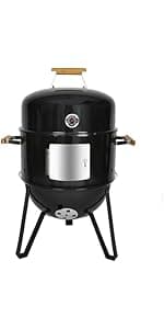 Realcook Vertical Charcoal Smoker Grills: Premium 20.5 Inch BBQ Meat Smokers - Barbecue Charcoal Grill Smoker Combo for Outdoor Cooking Patio Backyard Picnic Party Grilling