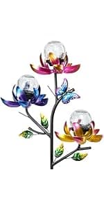 Afirst Meditating Buddha Garden Statues Solar Buddha Sculpture Decor with Glass Balls Zen Meditation for Home Garden Yard Patio Indoor Outdoor Ornaments