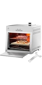 BIG HORN OUTDOORS Portable Infrared Broiler Propane Gas Grill, 1500 Degree Stainless Steel Tabletop Quick Cooking Steak Grill for Meat, Seafood, Veggies