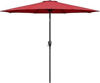 Simple Deluxe 9' Patio Umbrella Outdoor Table Market Yard Umbrella with Push Button Tilt/Crank