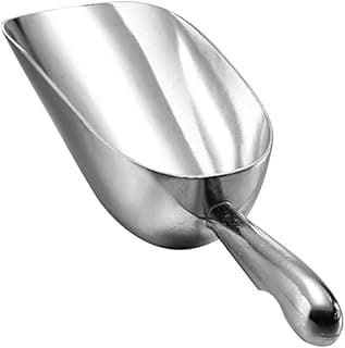 Ice Cube Endurance Scoop, Cast Aluminum Shovel Scoops Kitchen Utility Scoops Set Contoured Handle，Ideal for Ice Cube Coffee Bean Food Candy Flour Popcorn Rust Free, Solid & Dishwasher Safe (Silver)