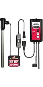 1800W Immersion Water Heater Portable Electric Hot Tub & Pool Fully Submersible Water Heater with Thermostat, GFCI Leakage Protection for Bathtub, Buckets, Swimming Pool, Baptistry, Pools