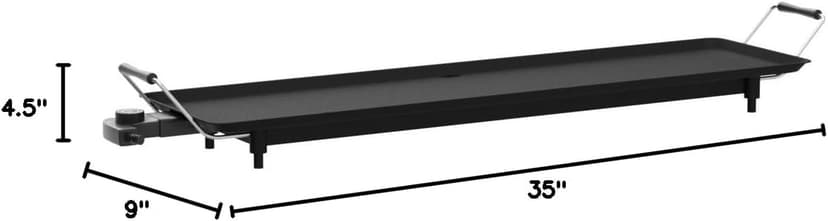 ARLIME Electric Griddle, 35" Teppanyaki Grill w/Extra Large Tabletop, Portable BBQ Grill Electric with Drip Pan & Adjustable Temperature, Long Griddle for Party, Home, Camping, Cooking