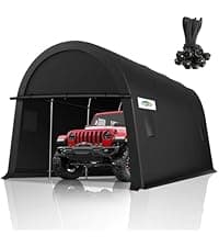 COBIZI Carport Canopy 12x20 Heavy Duty Portable Garage with Double Zippered Roll-up Doors & Vents, Large Space Car Canopy Car Tent Upgrade Waterproof for Cars, Boats, Trucks, Garden Tools, Gray