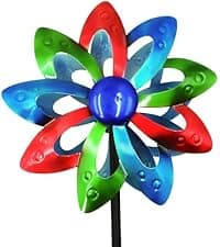 Wind Spinners Outdoor Metal, 10.63" W*37" H Pinwheels for Yard and Garden Decor, Kinetic Wind Sculpture Spinner (Gold Ornate Laser-Cut Floral)