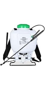 REALWORK 4-Gallon Backpack Sprayer with Padded Shoulder Strap for Pests & Weeds, Watering Garden, and Spraying Plants, in Translucent White