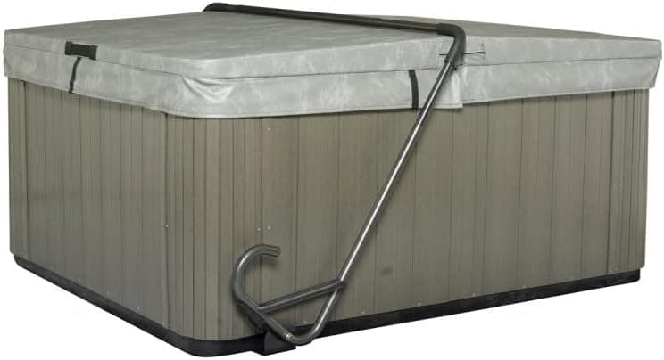 Lazy Lifter® Heavy-Duty Hot Tub Cover Lifter, No-Drill Spa Cover Lift for 6'-8' Hot Tubs, Adjustable Height Arm for Swim Spa Covers, Extra Large Footplate for Stability