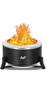 BALI OUTDOORS 6.5 inch Tabletop Fire Pit Round, Stainless Steel Table Top Firepit Small, Outdoor Smokeless Firepit Portable