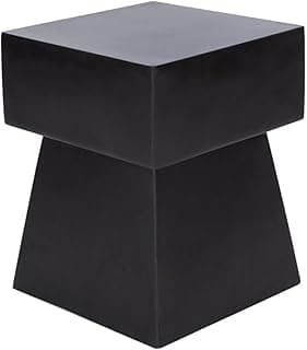 SAFAVIEH Outdoor Zen Black Mushroom Modern Concrete Accent Table
