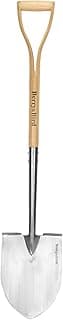 Shovels for Digging, 43’’ Round Spade Heavy Duty Shovel with Wooden D Handle Stainless Steel Snow Shovel Garden Shovel Yard for Transplanting & Outdoor