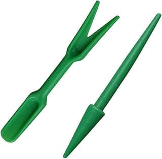 Green Mini Garden Hand Succulent Transplanting Tools,Widger Plastic Seedlings Dibber Sowing Digging Mini Garden Hand Tools for Home Gardens,Pack of 2 Gardening and Lawn Care